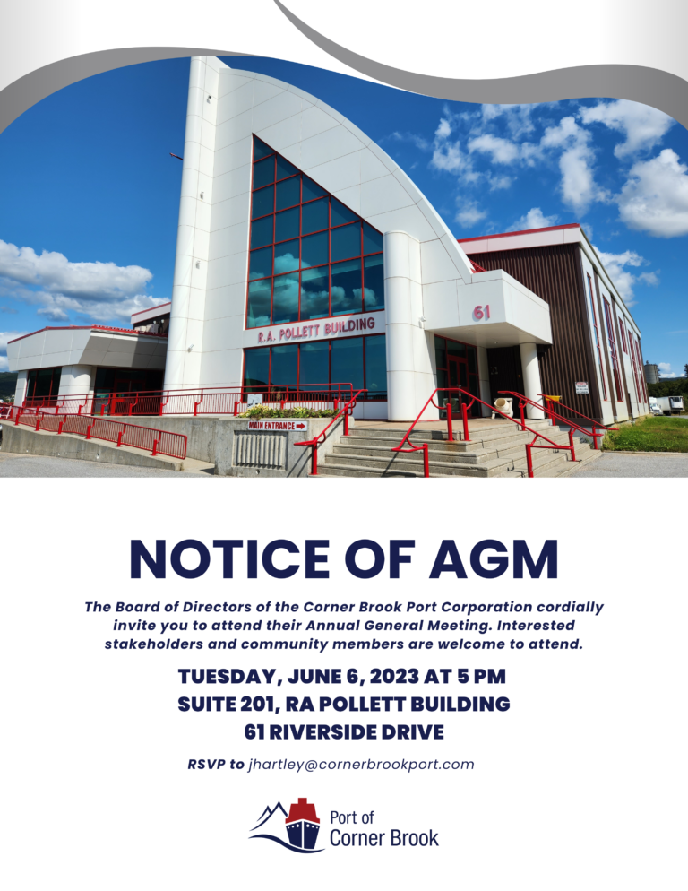 Notice of AGM – Corner Brook Port